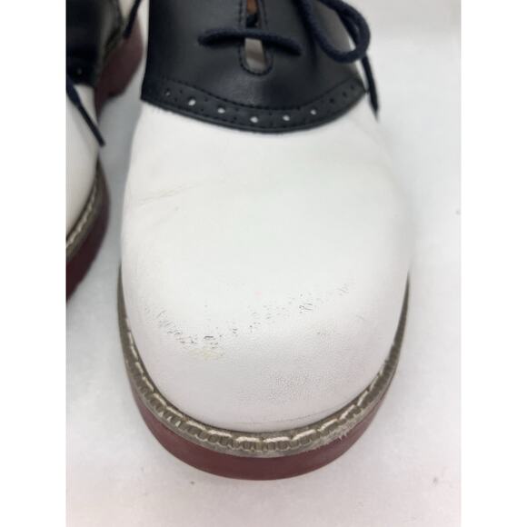 Women's School Issue Upper Class Oxford Shoes White/Black Saddle (Sz 10.5) - Picture 5 of 16